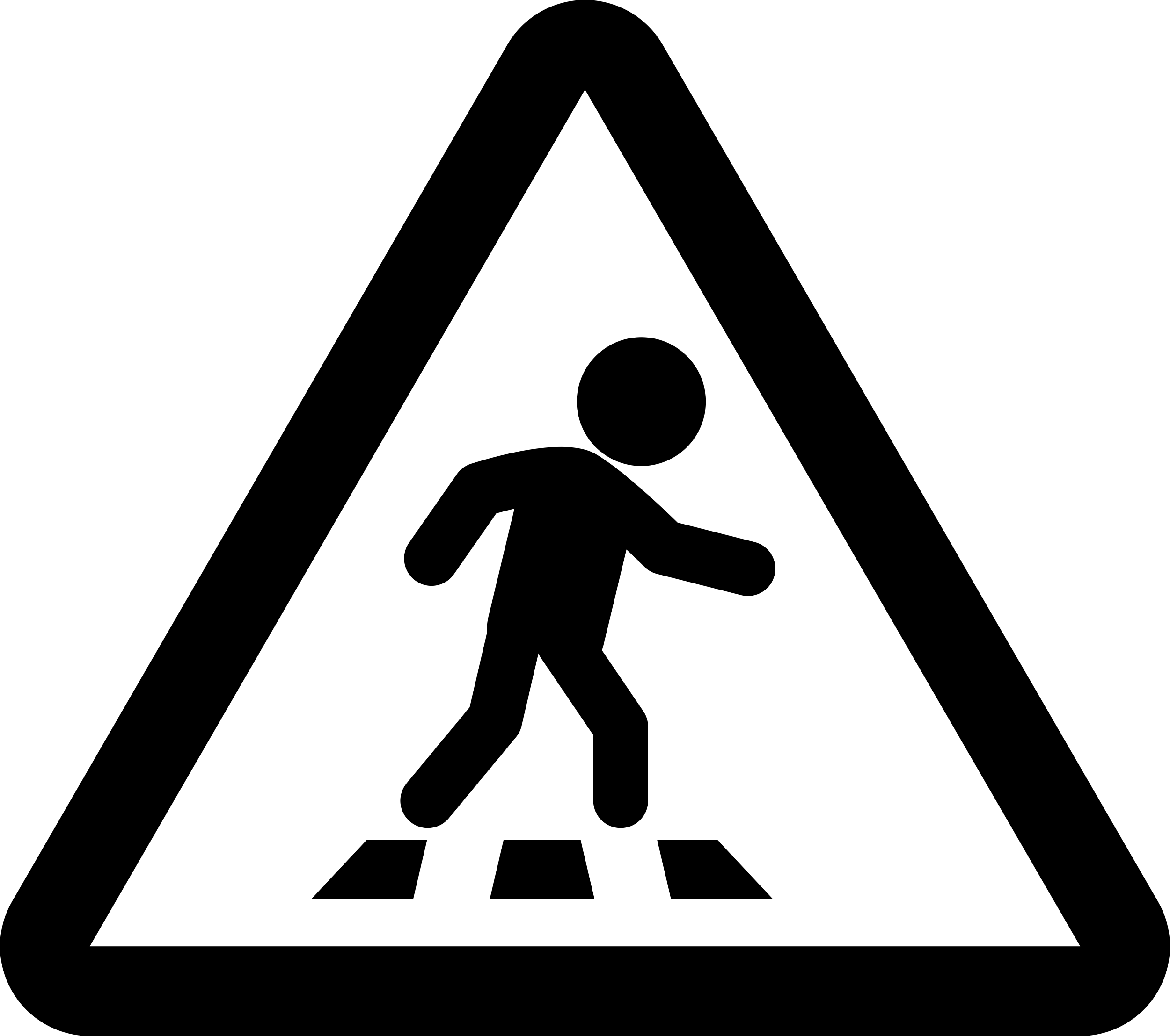 Crossing Road Caution Svg Line Art Free Vectors